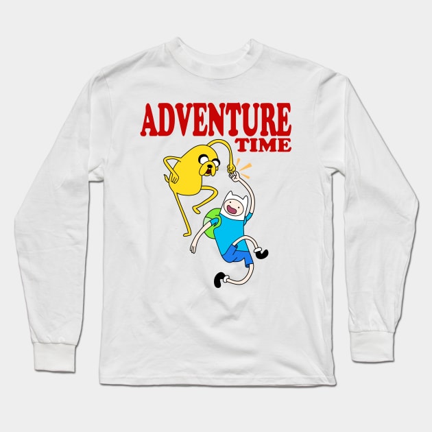 adventure time-jake and finn Long Sleeve T-Shirt by screamousking